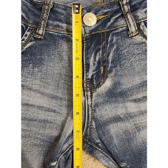 FREE CULTURE Blue Washed Y2K Women’s Junior’s Low Rise Skinny Denim Jeans Size 3 - Picture 12 of 16